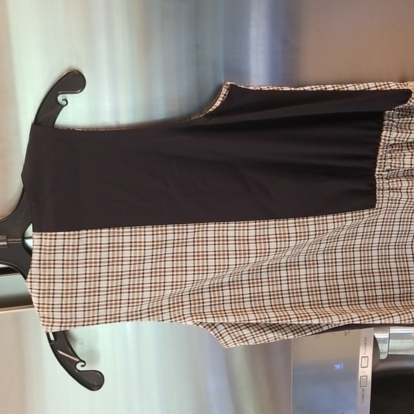 💕TIBI💕 Sana Check Colorblock Sleeveless Midi Dress Recycled Wool Blend Shift 6 - Picture 15 of 16